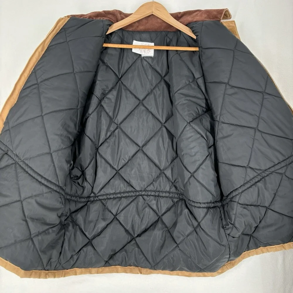 Carhartt USA Union Made Quilt Lined Brown Chore Jacket Coat Mens 46 Reg Vintage